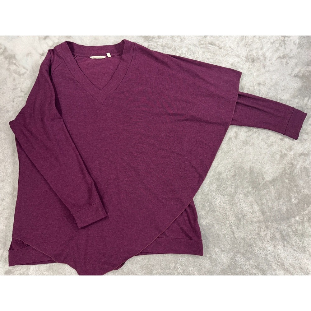 Soft Surroundings Sweater Womens 2X Violet Purple V Neck Lagenlook Long Tunic